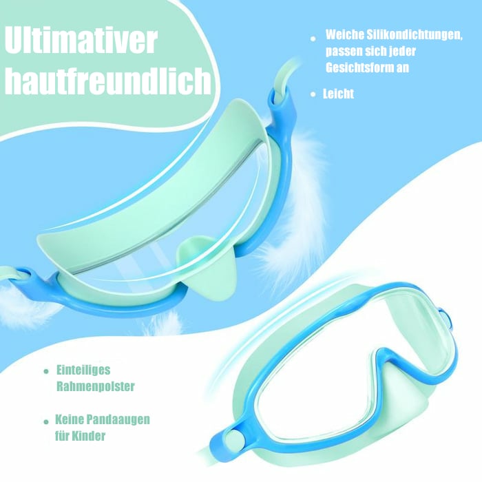 🏊‍♀️Heißer Verkauf : Kaufen Sie 1 und erhalten Sie 1 gratis🏊‍♀️ HD-Schwimmbrille für Kinder mit großem Rahmen, wasserdicht und beschlagfrei