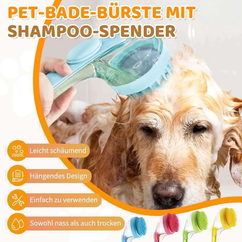 🔥Letzter Tag Verkauf 49% Rabatt🐶🐱2-in-1 Haustier-Badebürste (mit integriertem Seifen-Spender)