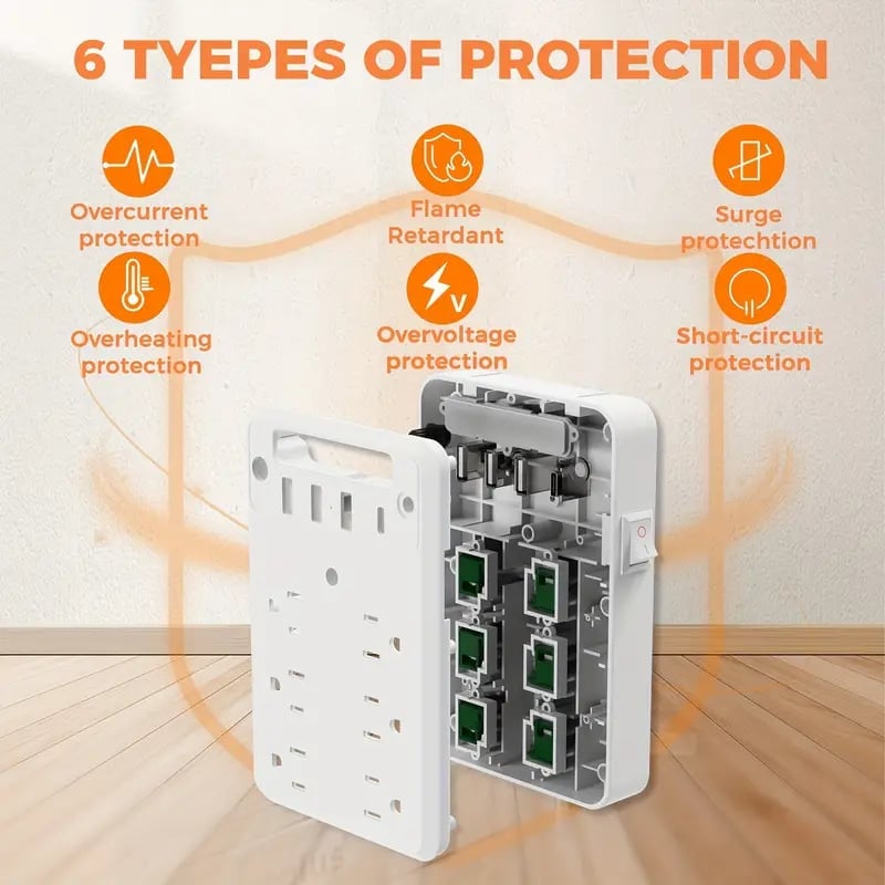 🎁TikTok Last Day Sale - 70% OFF🎉Wall Outlet Extender with Shelf Night