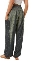 QIANXIZHAN Women's Harem Pants, High Waist Yoga Boho Trousers with Pockets