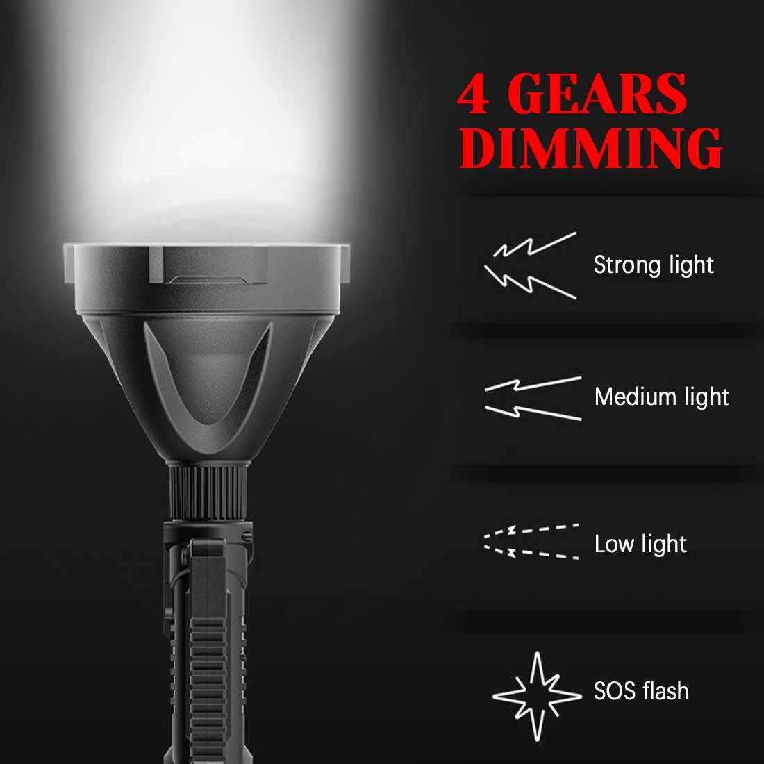 ⏰Promotion 48% OFF - Rechargeable Handheld Spotlight Flashlight 90000 High Lumens