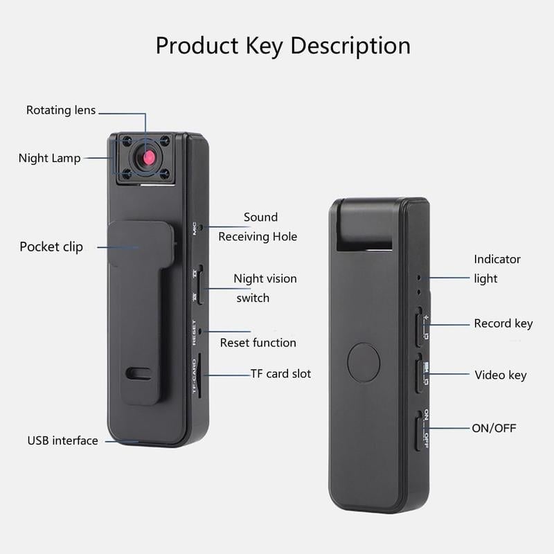 🔥Last Day 49% OFF🔥 - Wearable Body Cam with Night-Vision & 180° Rotation Lens