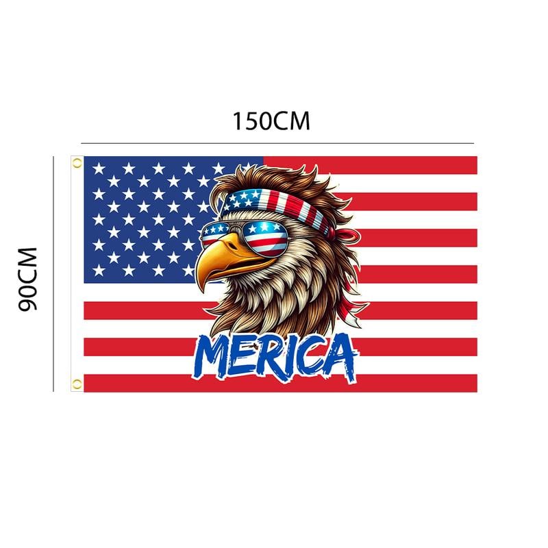 The perfect 4th of July gift!🎁 - Funny American Flag Bald Eagle MERICA 3’ x 5’