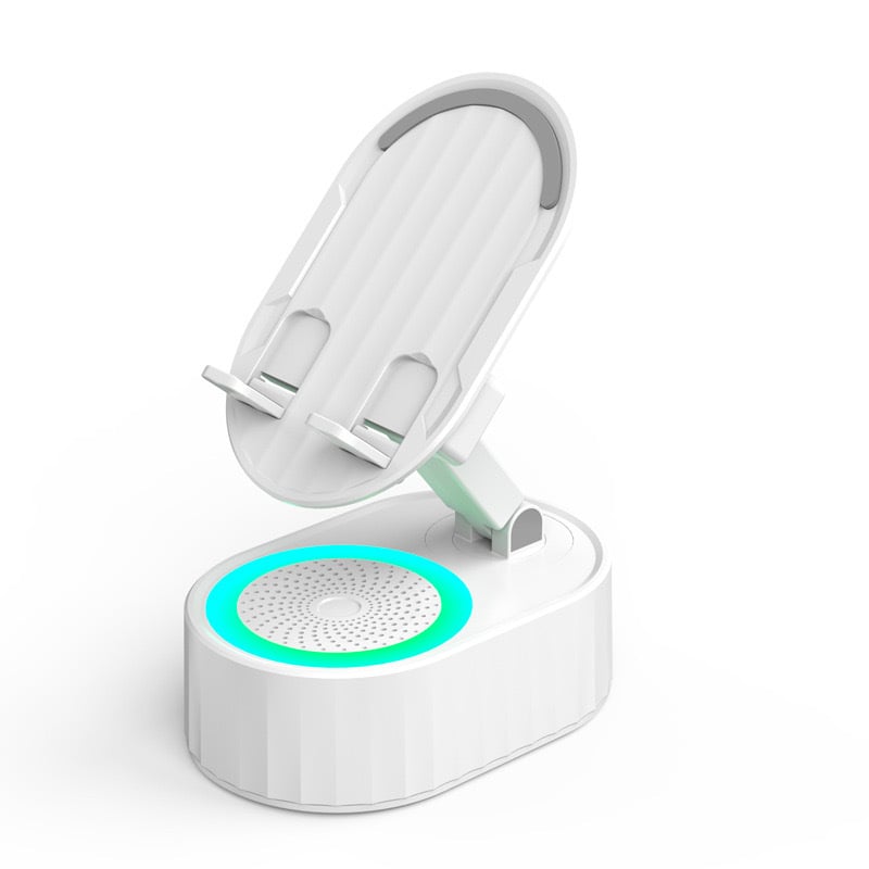 🎁TikTok Last Day Sale - 70% OFF🎉2025 Upgraded Cell Phone Stand with Induction Speaker/Power Bank/Atmosphere Light
