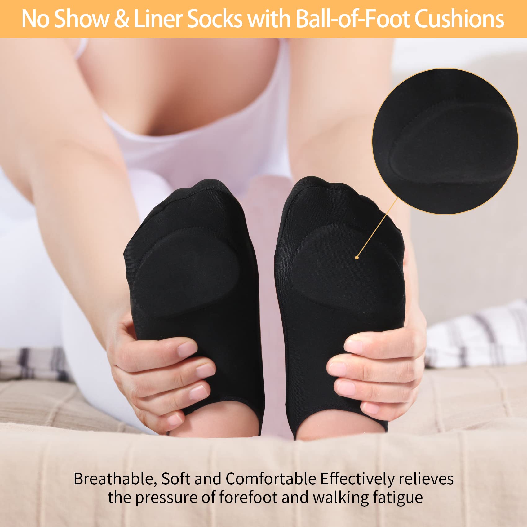 (🔥Last Day Promotion-60%OFF)Sock-Style Ball of Foot Cushions for Women(Buy 6 Pairs Save $6)