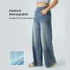 📢Letzter Tag: 49% Rabatt🏆Damen High-Waist Baggy Weite Bein Stretch Strick-Jeans – Bequeme Casual Denim