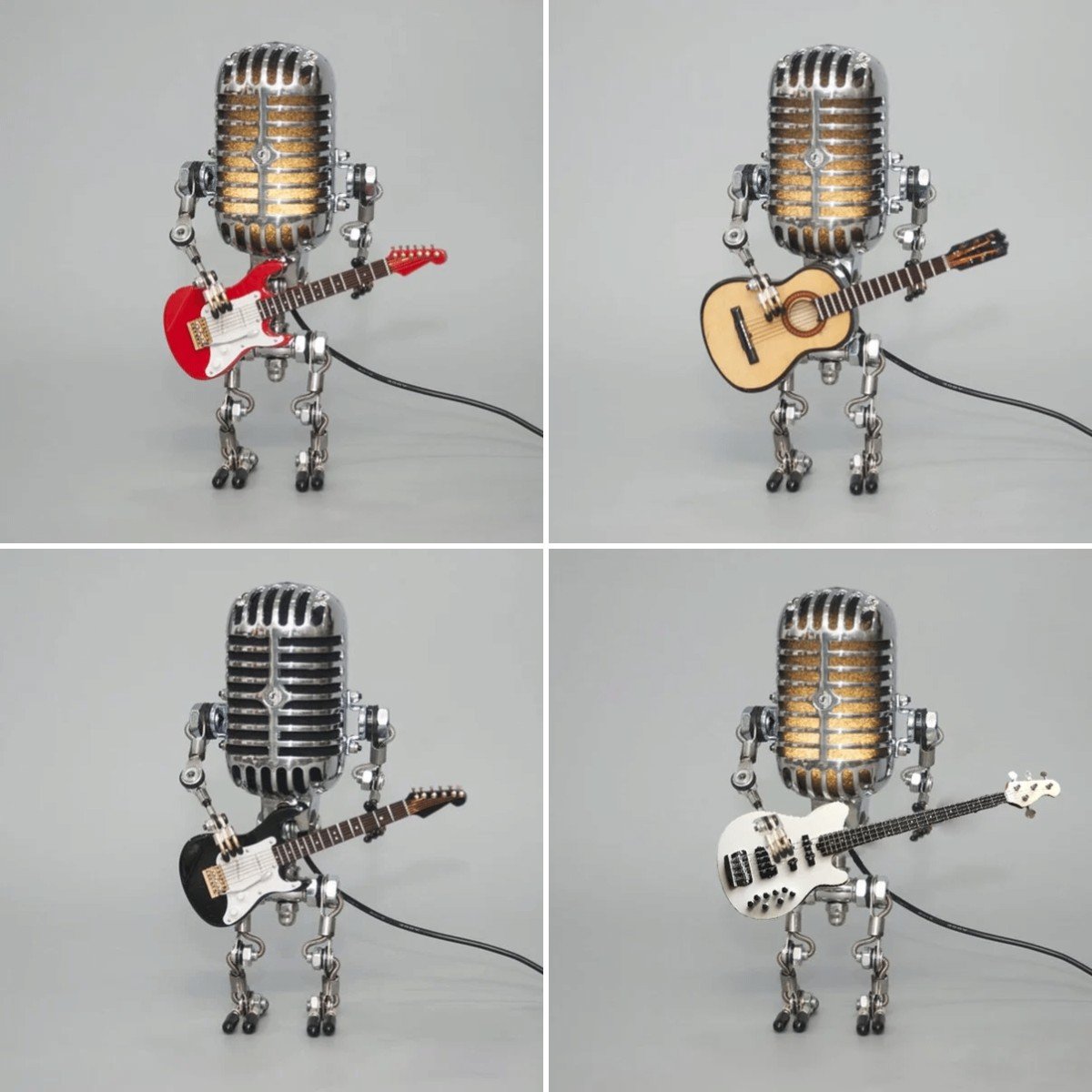 New Year's Sale🔥LAST DAY 70% OFF🎁Vintage Metal Microphone Robot Desk Lamp🎸