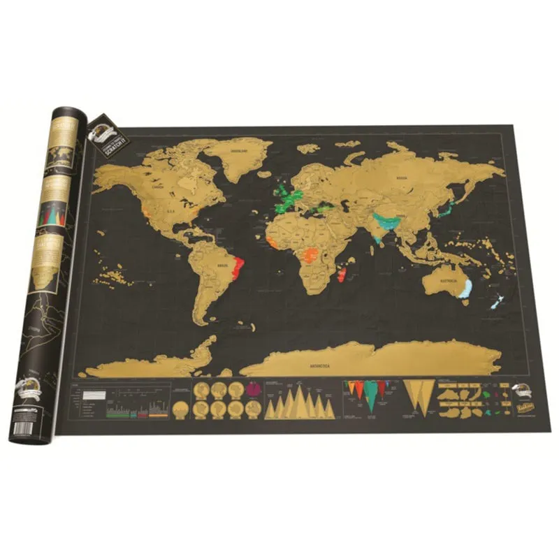 🔥Last Day Sale - 50% OFF - 🌏Scratch Map of the World - 🎁Premium Wall Art Gift for Travelers