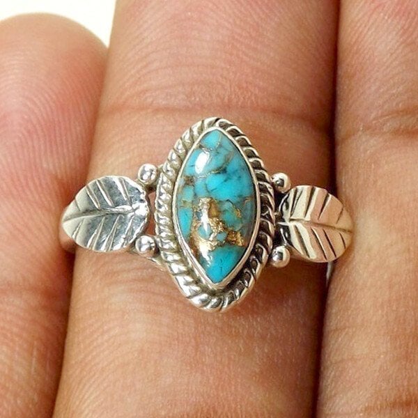 🎁2024 New Year Hot Sale🎁 49% Vintage Turquoise Leaf Ring