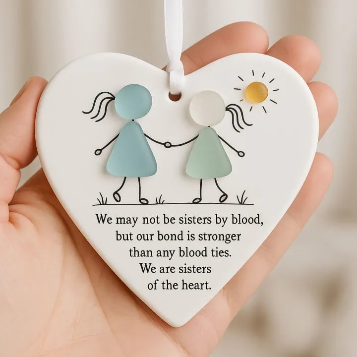🎄TikTok Christmas Sale -70% OFF✨Heart-Shaped Sea Glass Friendship Decor💝- Shaped by Nature & Crafted by Hand