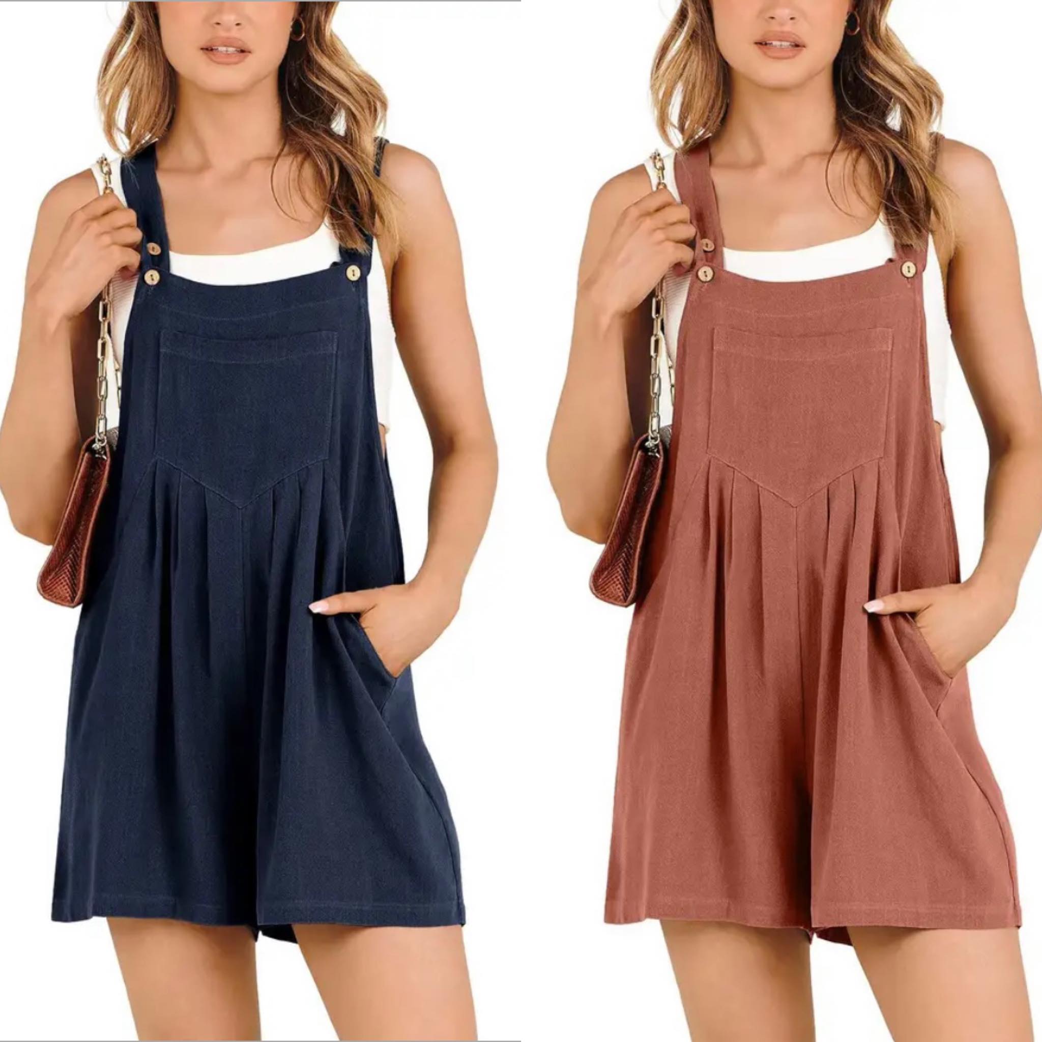 🎁LAST DAY 45% OFF🎁Casual Adjustable Strap Loose Bib Rompers