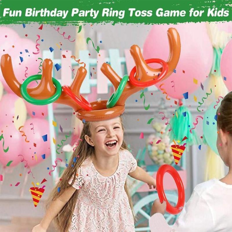 (🌲CHRISTMAS SALE NOW-48% OFF) Christmas Reindeer Ring Toss Game - Free Lnflator Today