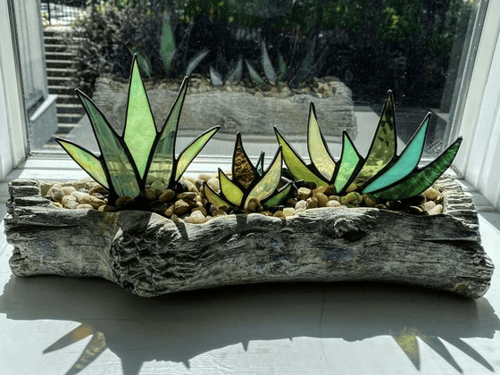 (🔥Last Day Promotion - 50% OFF) Suncatcher Stained Agave Plants