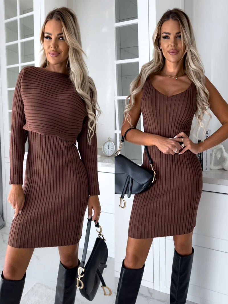 💃Knit Pullover Sweater and Cami Dress Set 🔥