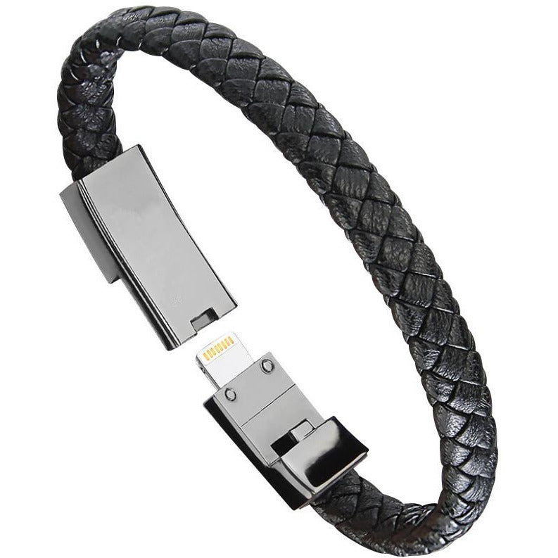 (🎄Christmas Big Sale -50% OFF)Portable Leather USB Bracelet Charging Cable