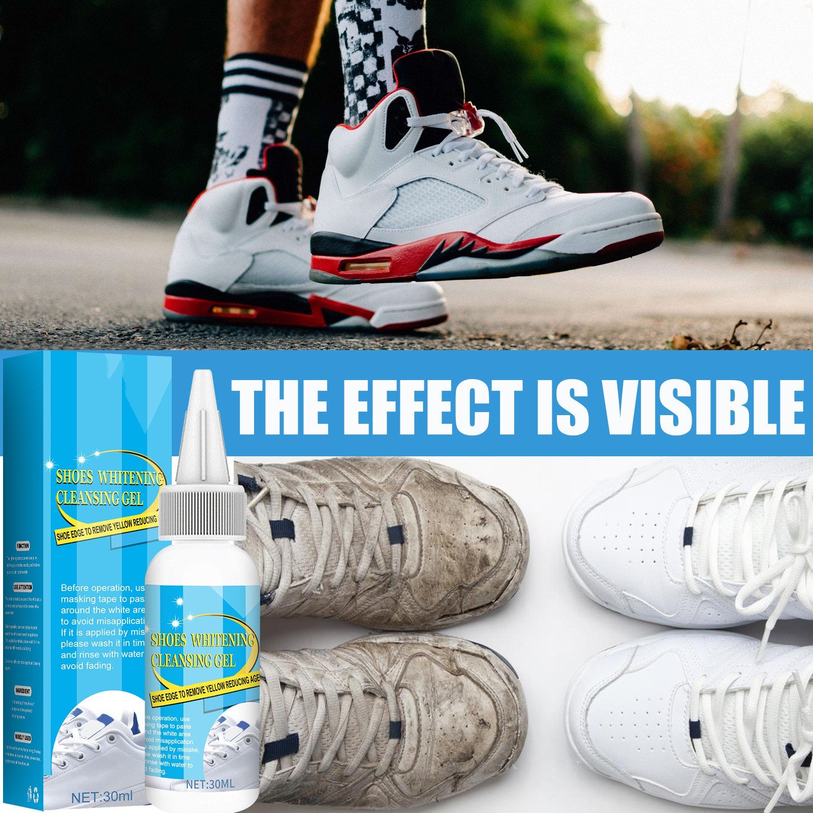 Tiktok Summer Sale🎉Shoe Whitening Cleaning Gel-✨Keep your white sneakers shining