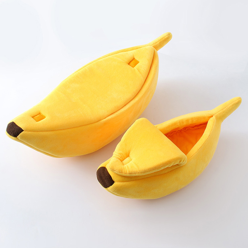 Funny Banana Cat Bed House Cute Cozy Cat Mat Beds