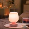 Touch Bedside Table Lamp - Modern Small Lamp for Bedroom Living Room Nightstand, Desk lamp with White Opal Glass Lamp Shade, Warm LED Bulb, 3 Way Dimmable, Simple Design Mother's Day Gifts