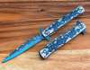 🌹 Handcrafted Rose-Inlaid Folding Blade