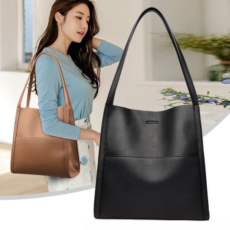 🔥Last Day Promotion 70% OFF-🔥-Solid color simple genuine leather shoulder bag - FREE SHIPPING