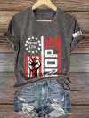 Women's Retro No Kings Nope Protest Print Short Sleeve T-Shirt