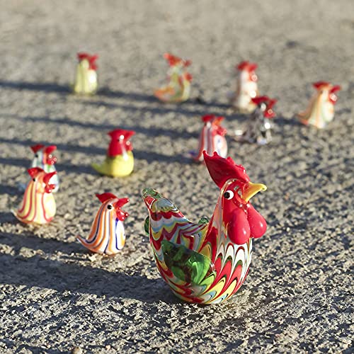 Glass Rooster Chicken Figurines