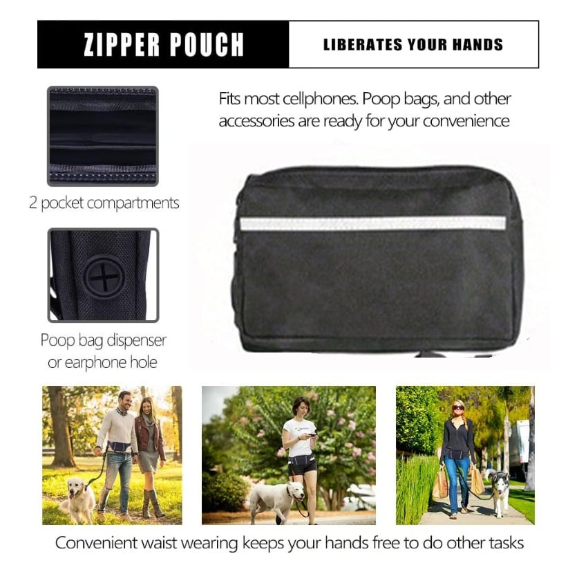 🔥Last Day Promotion 70% OFF💥Hands Free Dog Leash with Zipper Pouch