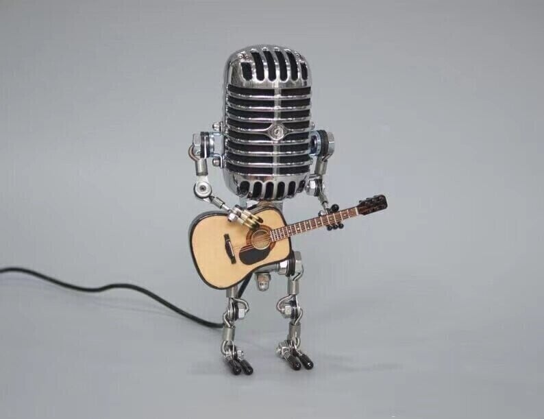 🔥Last Day Promotion 48% OFF-🎁-Vintage Microphone Robot Desk Lamp - Get Free Guitar!!