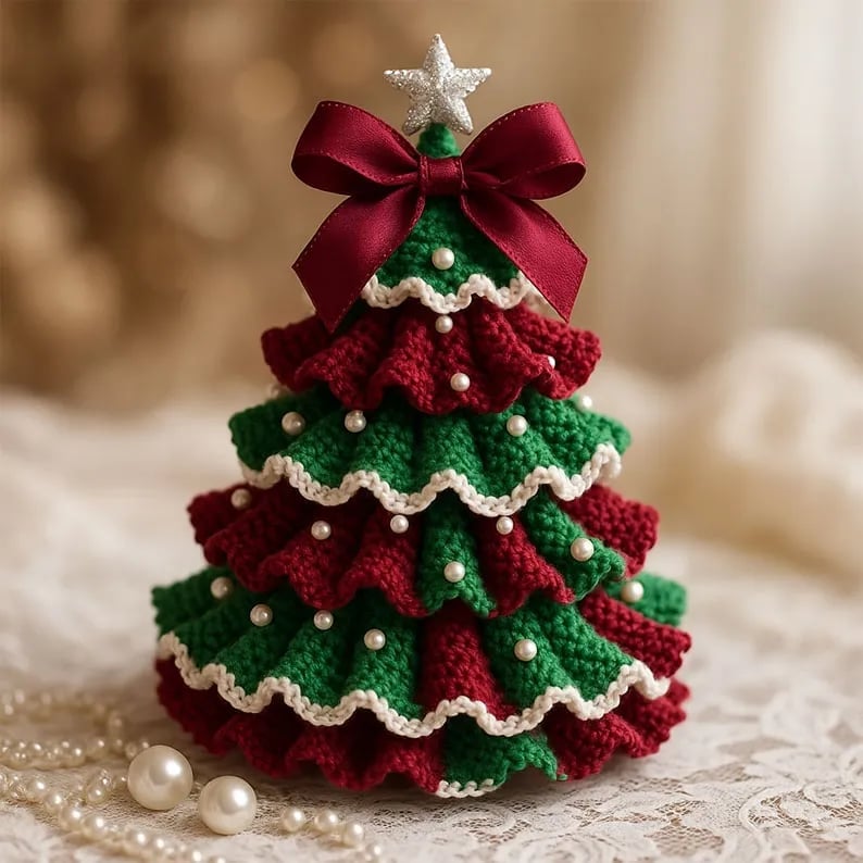 DIY Crochet Christmas Tree Kit – Handmade Holiday Decoration Set🎄