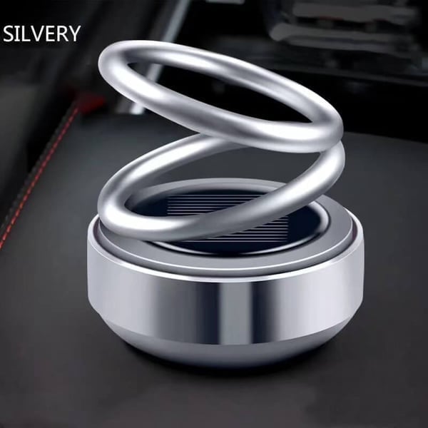 🚗Solar Rotating Double Ring Suspension Car Aromatherapy Ornament💖