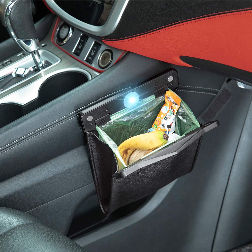 ⏰LAST DAY SALE 50% OFF💥Smart LED Waterproof Car Leather Trash Can