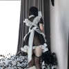 Cute anime maid cosplay costume outfit wit apron & tie PPF0290
