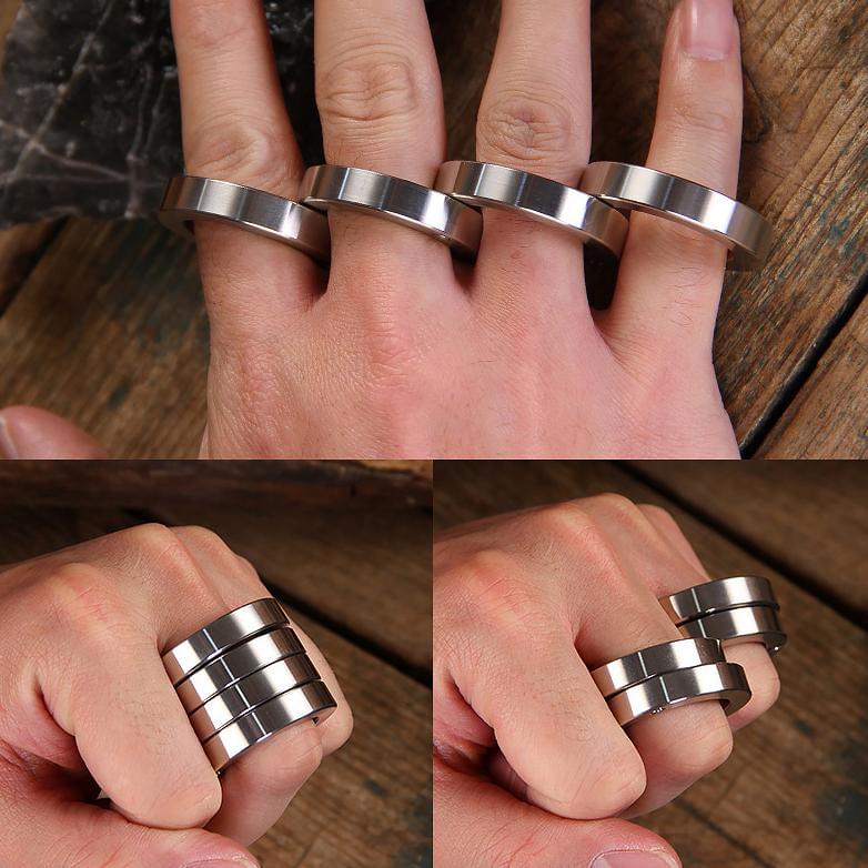 Stainless Steel Self-Defense Four-Finger Knuckle Buckle