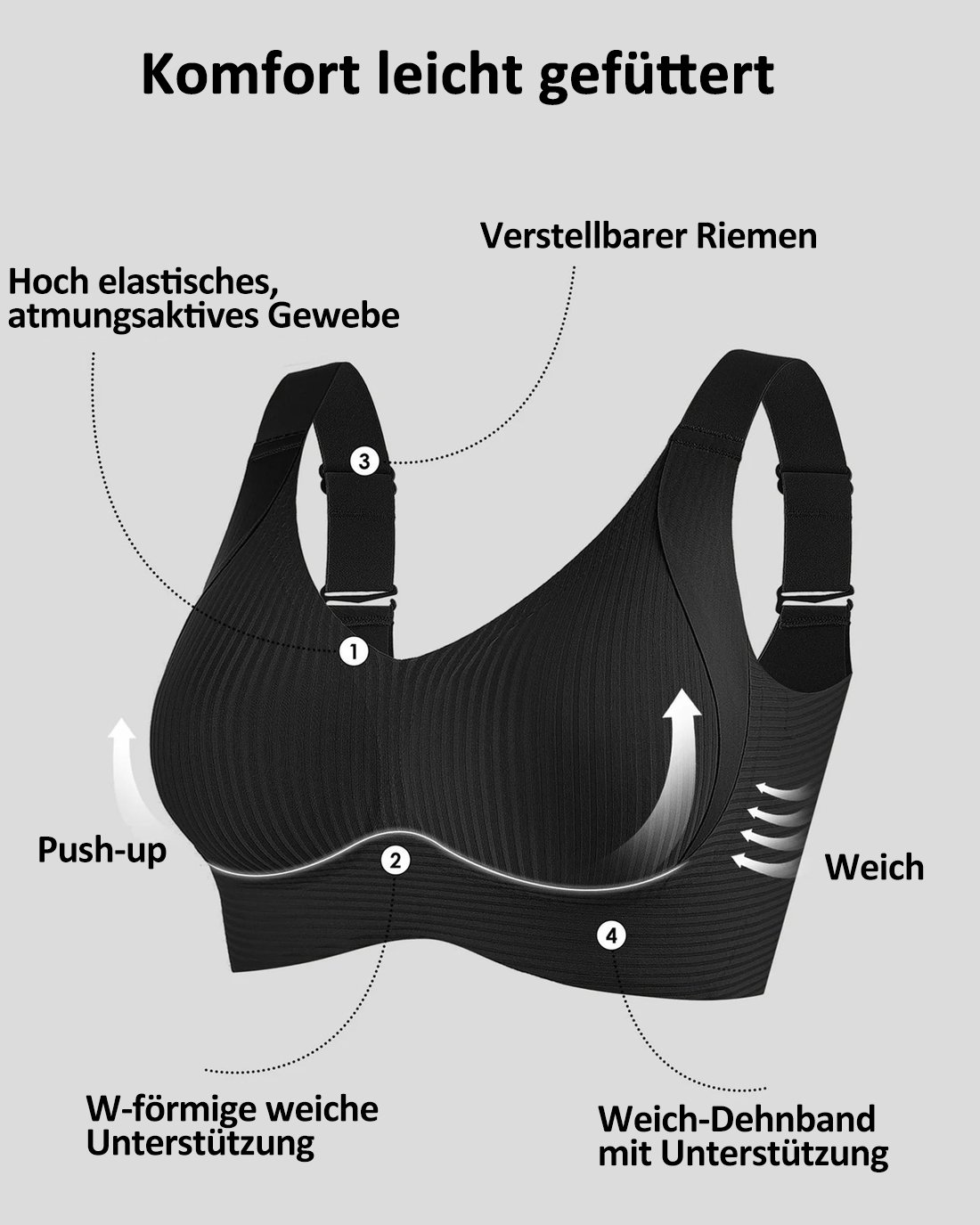 🔥Kaufen Sie 1 und erhalten Sie 3 Packungen🎁Super Raff-BH | Push-up-BH ohne Bügel👍Schluss mit hängenden Brüsten