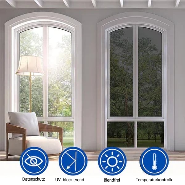 🔥100 % Sichtschutz, Sonnenschutz, Anti-UV-reflektierende Fensterfolie