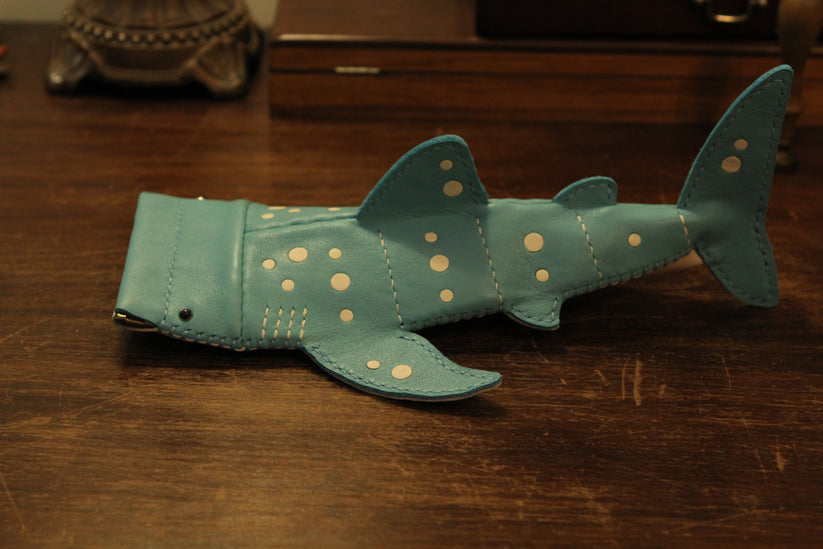 Handmade Leather Whale Shark Case