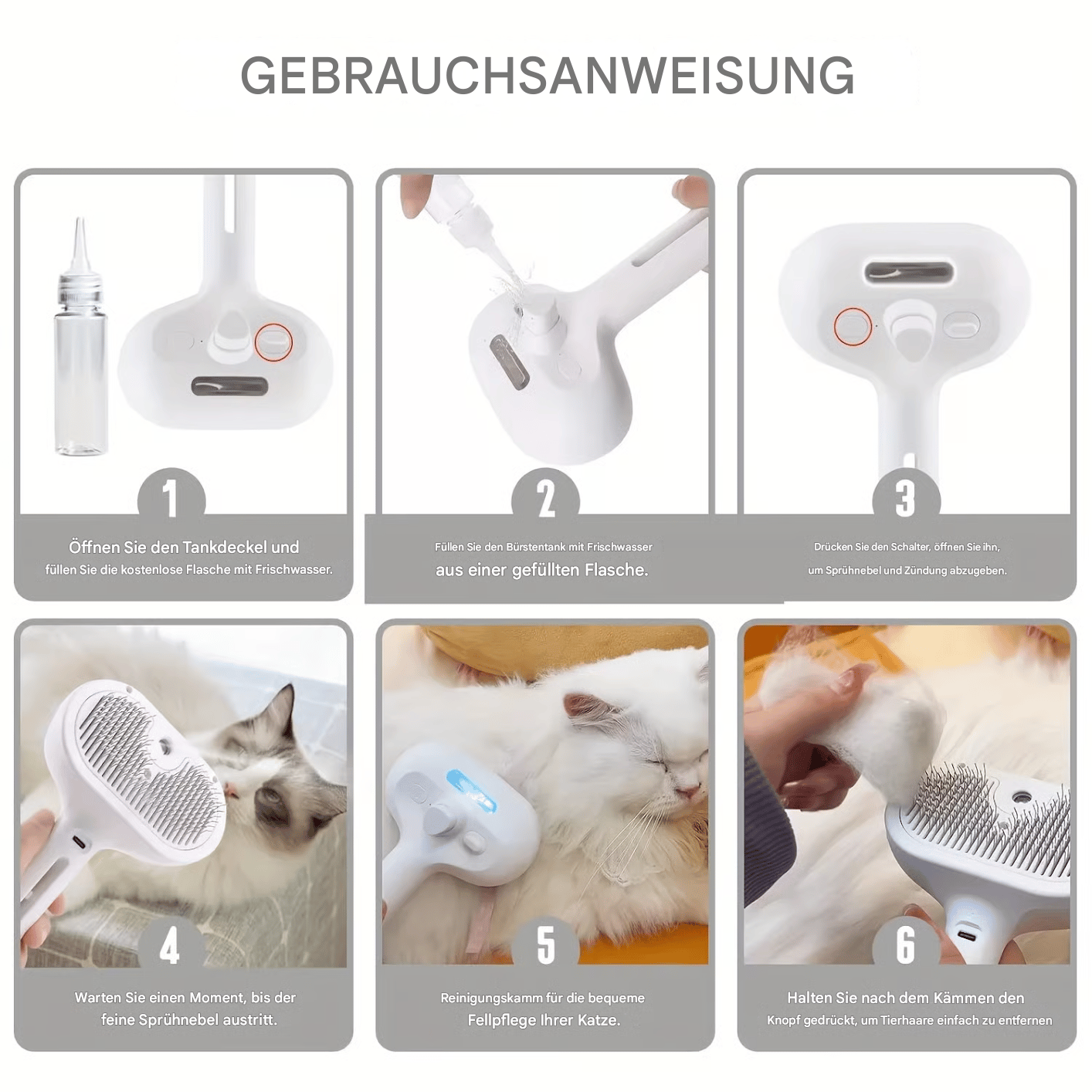 🔥Letzter Tag Verkauf 49% Rabatt 🔥Selbstreinigende Katzen-Spraybürste zum Haaren