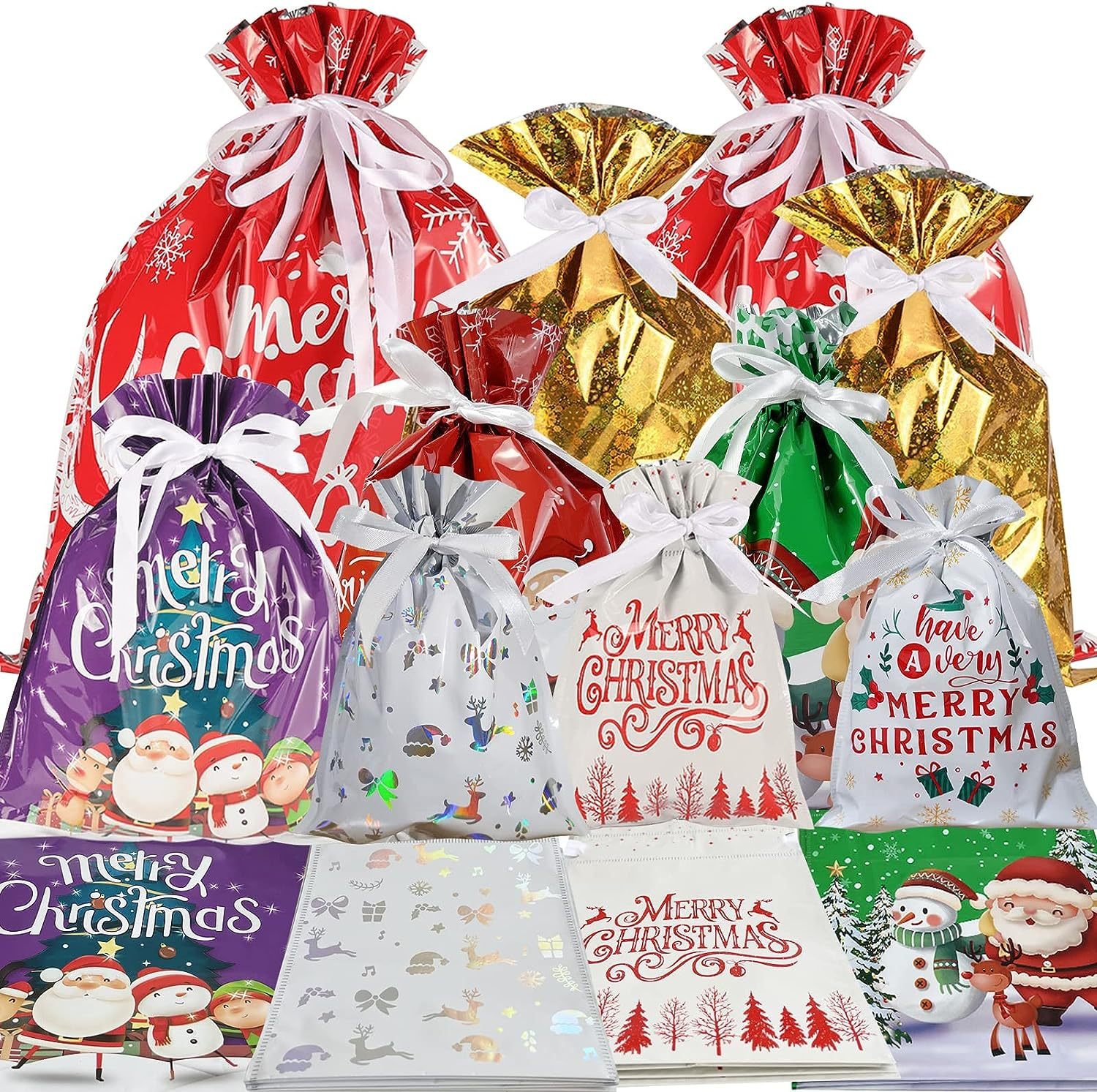 🎄🎅Early Christmas Promotion - 49% OFF 💝Christmas Gift Bags with Colorful Drawstring