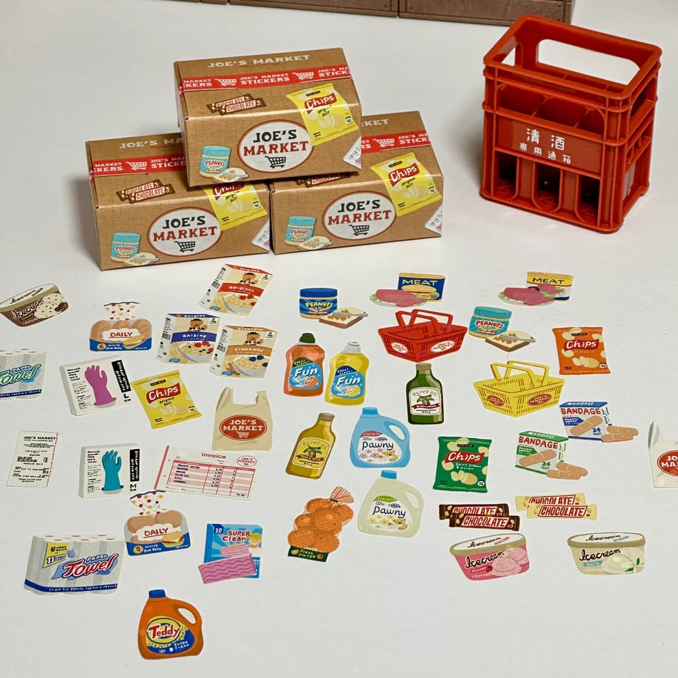 🔥Miniature Shipping Box Flake Sticker Set