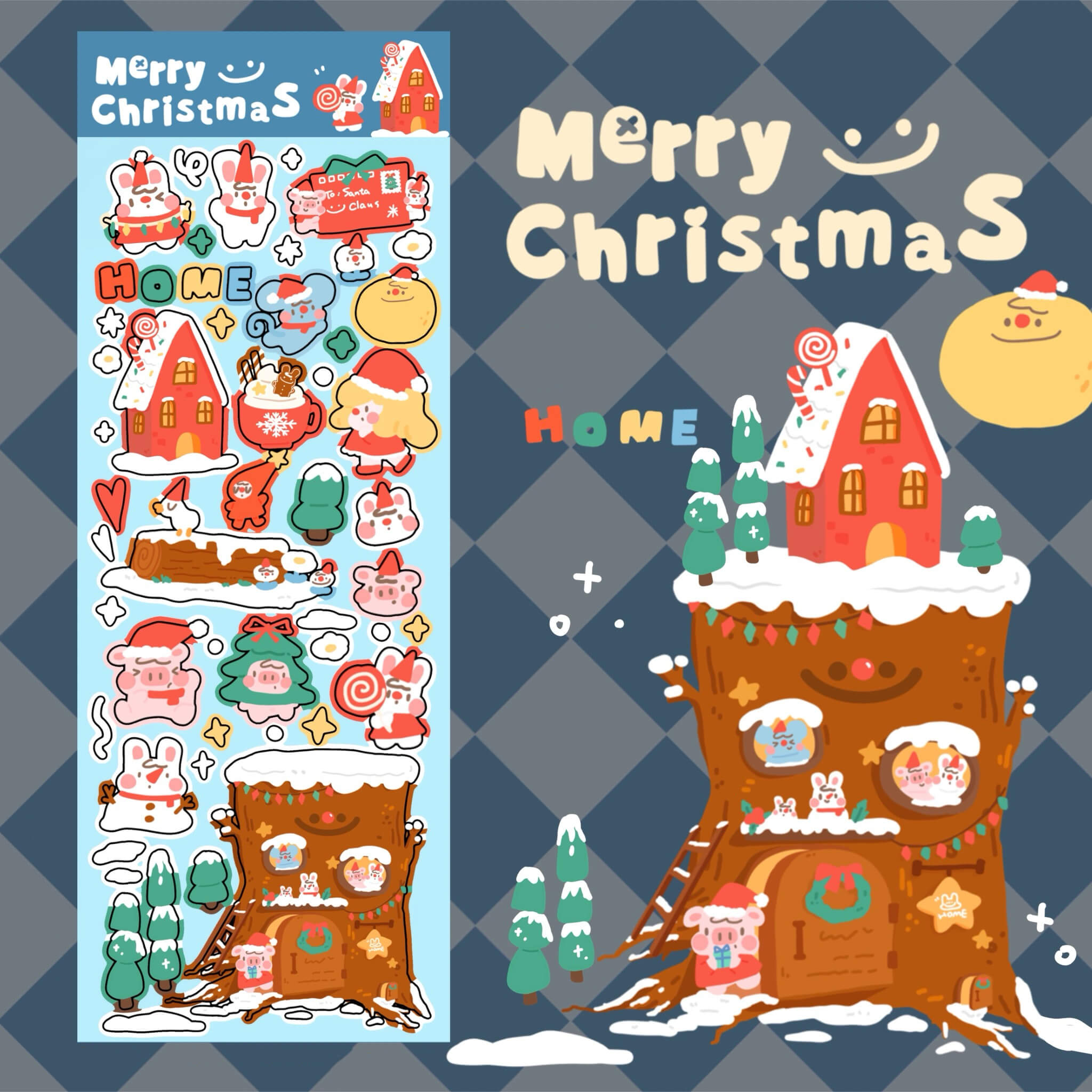 Christmas Stickers|Scrapbook Stickers|Sticker Sheet|Journal Stickers