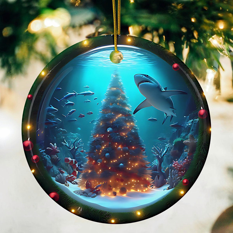 3D Shark Habitat Christmas Ornament