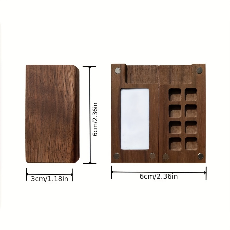 🔥Last Day Promotion - 50% OFF🎁Mini Paint Box Outdoor Sketching Portable Paint Dispenser Box 8 Compartments Walnut Paint Box🌈