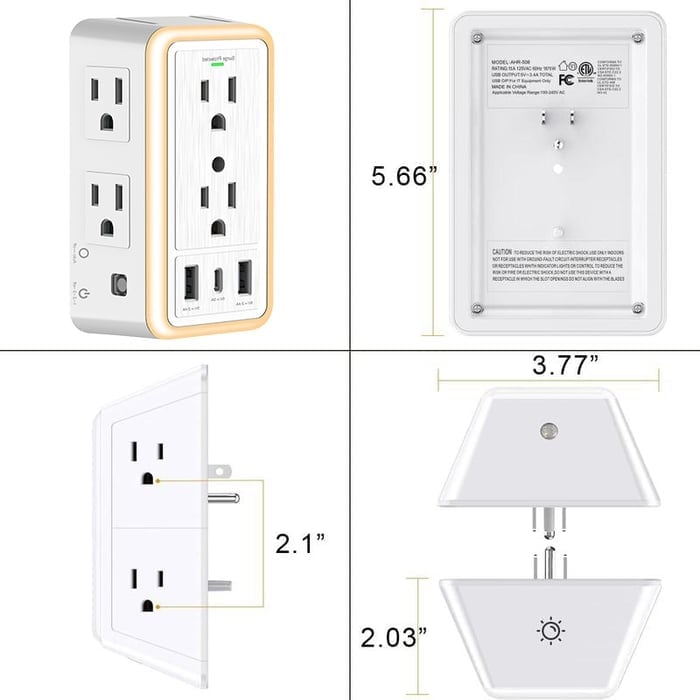 🔥Last Day Promotion 50% OFF💥Multi Plug Outlet Surge Protector⚡BUY 2 FREE SHIPPING