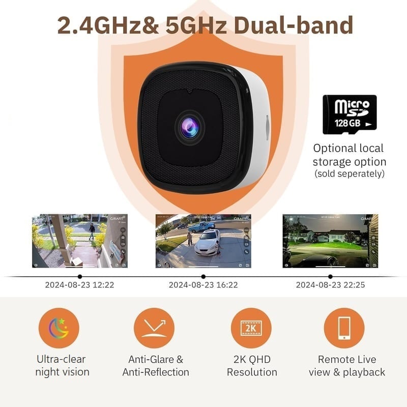 🔥 crystal-clear 2K security camera 🎥 Color Night Vision 🌙 24/7 Recording & Smart Alerts 🚨 Easy Install! 🔒