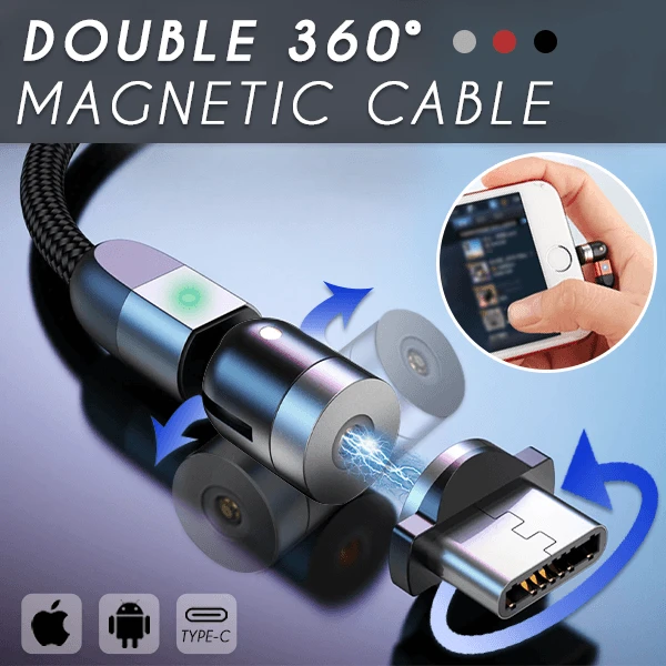 (HOT SALE- 50% OFF) Double 360° Magnetic Cable