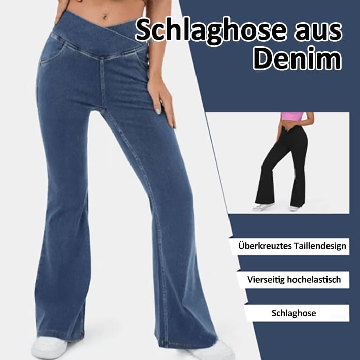🔥Stretch-Jeans mit hoher Taille und Crossover