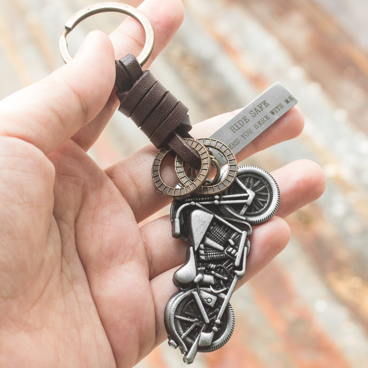 Motorcycle Keychain - Biker - To My Man - Ride Safe, I Need You Here With Me