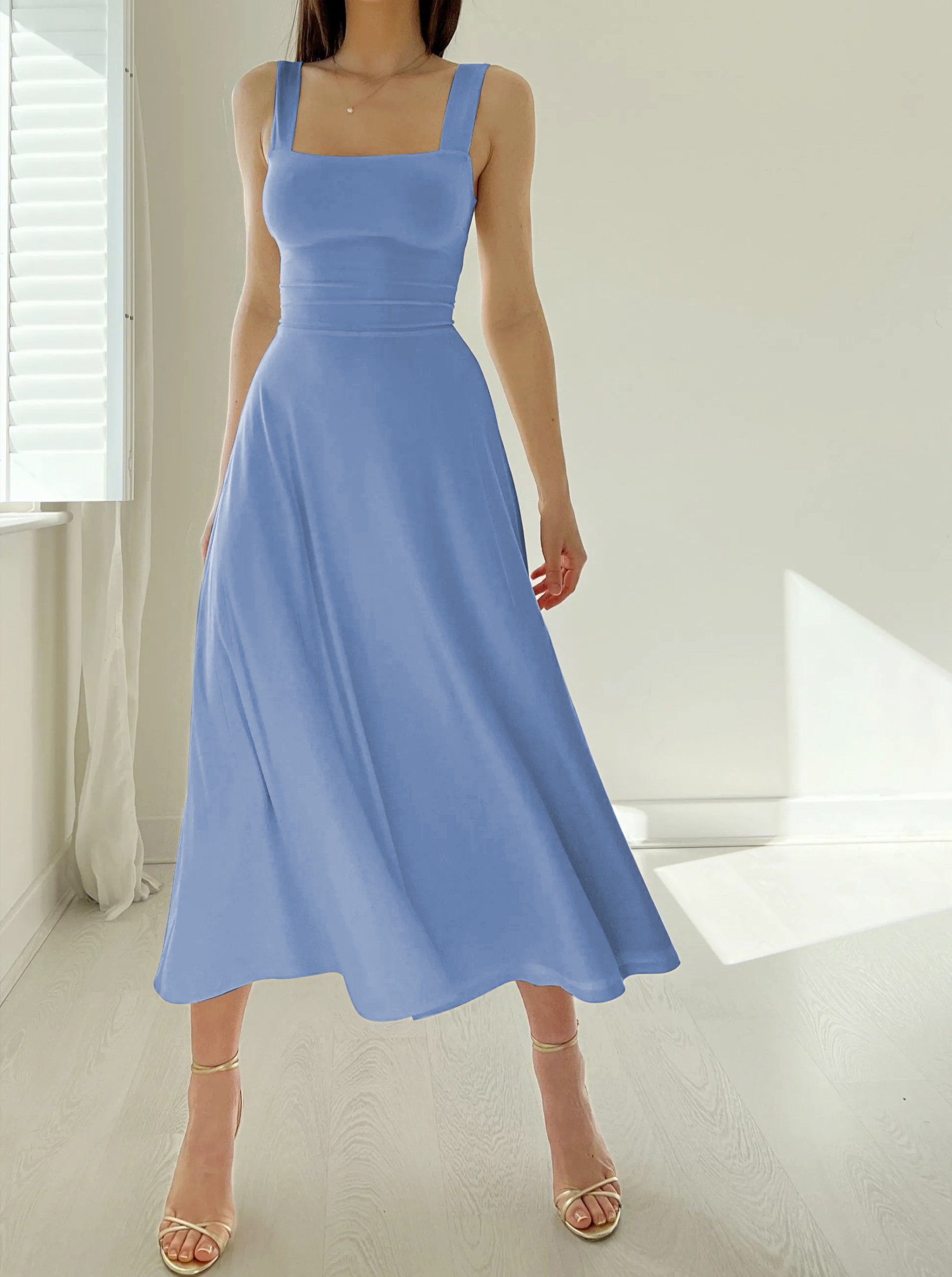 🔥Last Day 49% OFF - 💗2023 NEW WOMEN'S THICK STRAPS MIDI DRESS