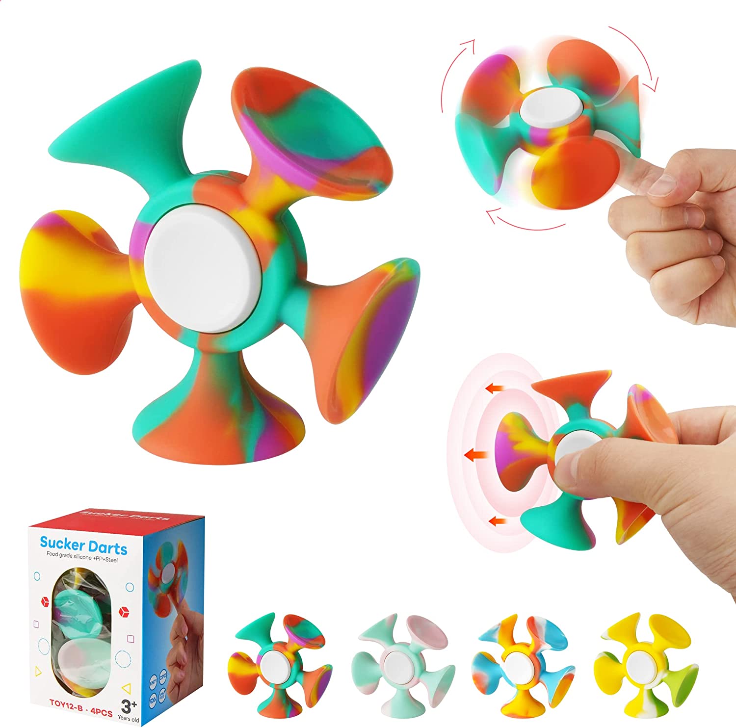 (🌲Early Christmas Sale- SAVE 48% OFF)Silicone Suction Dart Spinner Toys(Buy 5 get 3 Free & Free shipping)