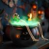 Halloween Witches Cauldron with Magical Floating Potion Bottles and Fog Maker Diffuser